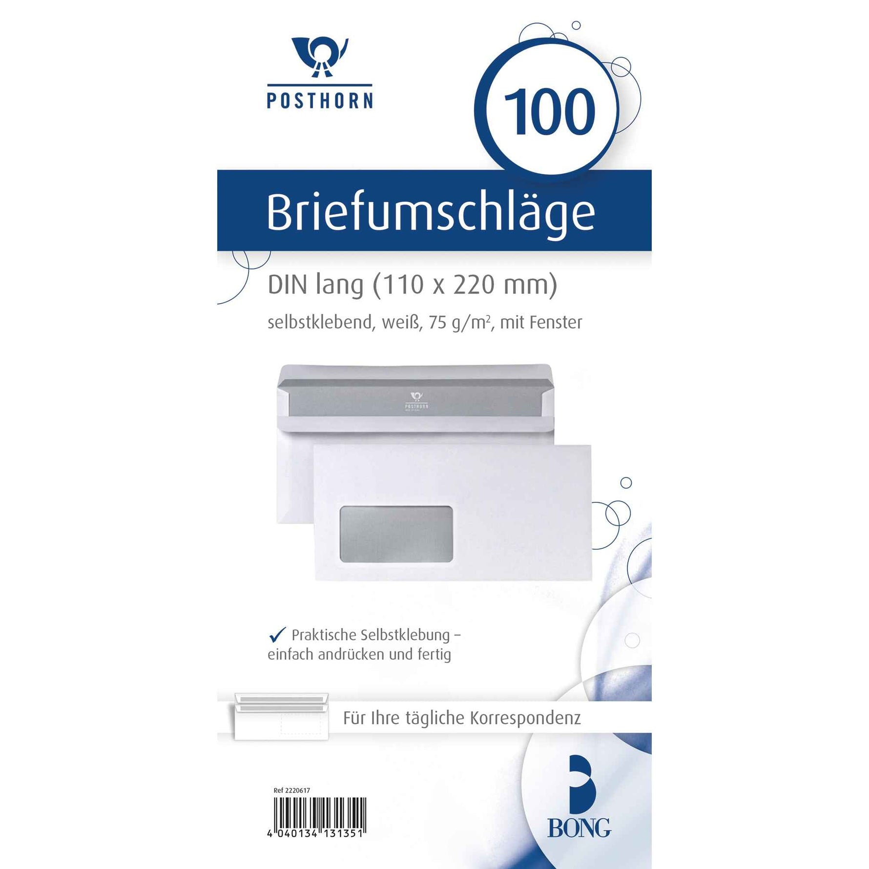 POSTHORN Briefumschläge DIN lang 100 St./Pack.