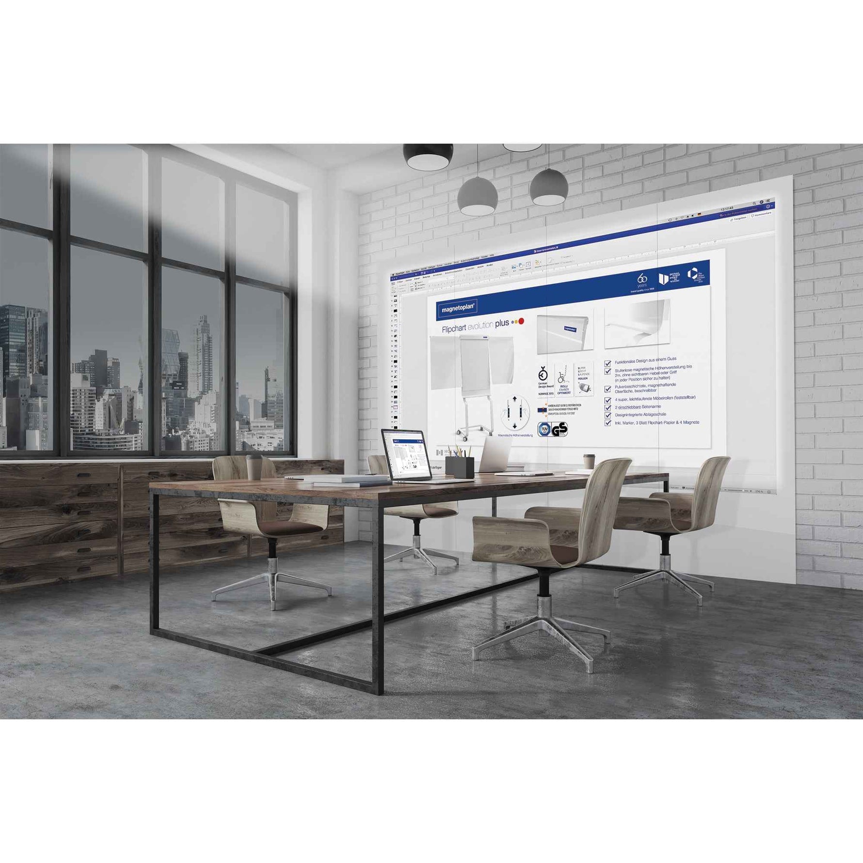 magnetoplan® Projektionswand Infinity Wall X Projection