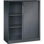 C+P Rollladenschrank Asisto 3 Ordnerhöhen 1.000 x 1.310 x 435 mm (B x H x T) schwarzgrau