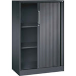 C+P Rollladenschrank Asisto 3 Ordnerhöhen 800 x 1.310 x 435 mm (B x H x T) schwarzgrau