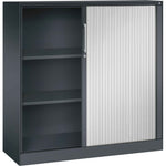 C+P Rollladenschrank Asisto 3 Ordnerhöhen 1.200 x 1.310 x 435 mm (B x H x T) schwarzgrau