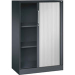 C+P Rollladenschrank Asisto 3 Ordnerhöhen 800 x 1.310 x 435 mm (B x H x T) schwarzgrau