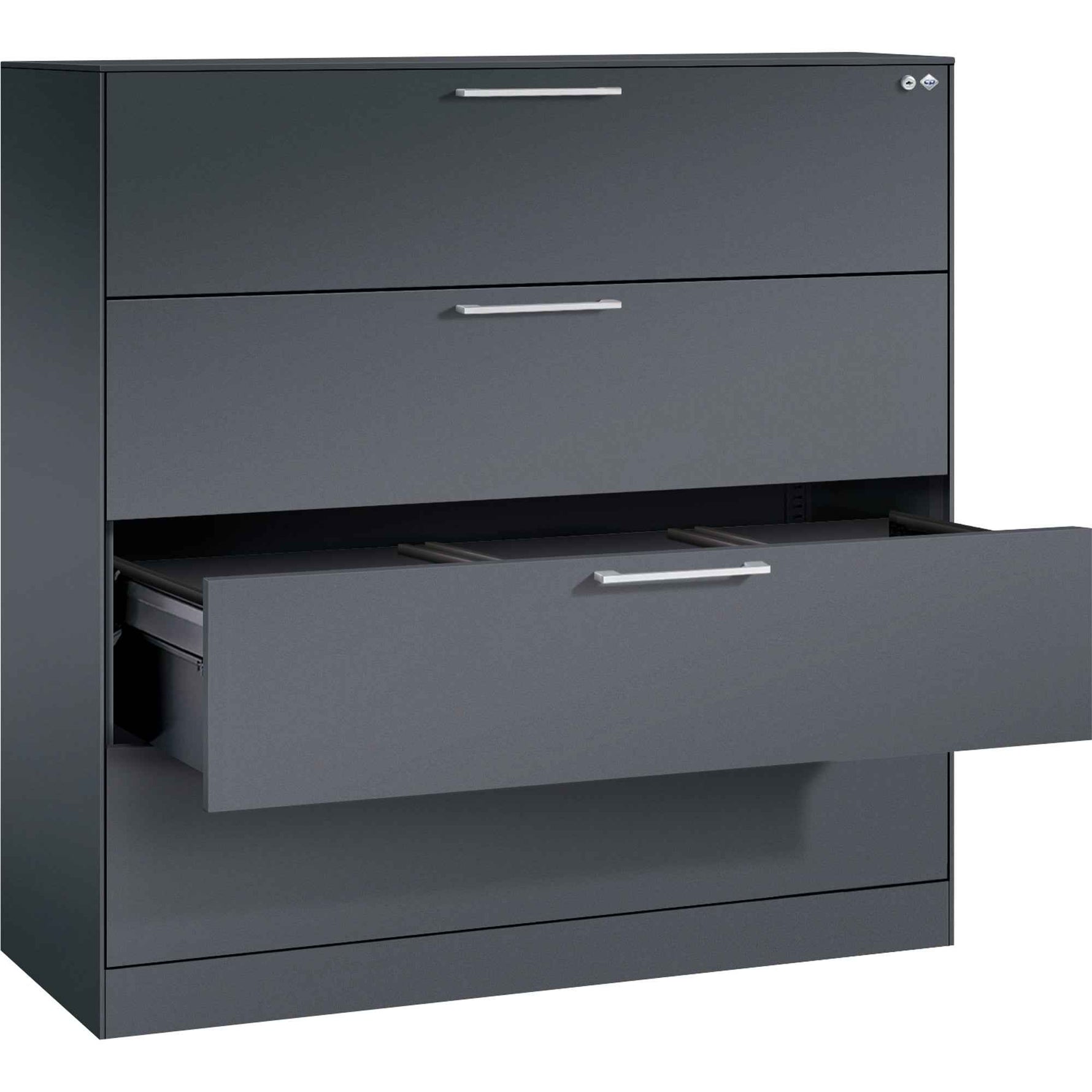 C+P Hängeregistraturschrank Asisto 3-bahnig schwarzgrau