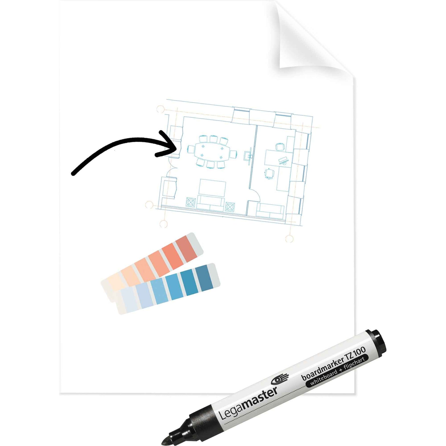 Legamaster Flipchartfolie Magic-Chart Clearboard