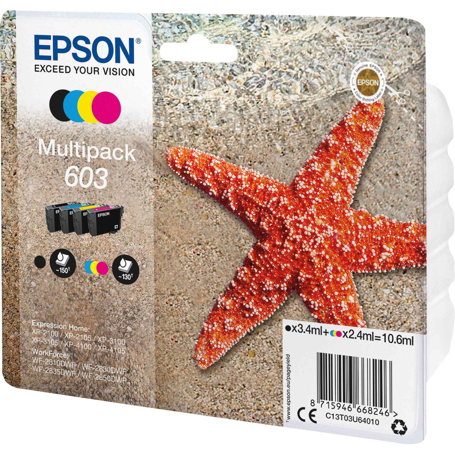Epson Tintenpatrone 603 schwarz, cyan, magenta, gelb 4 St./Pack.