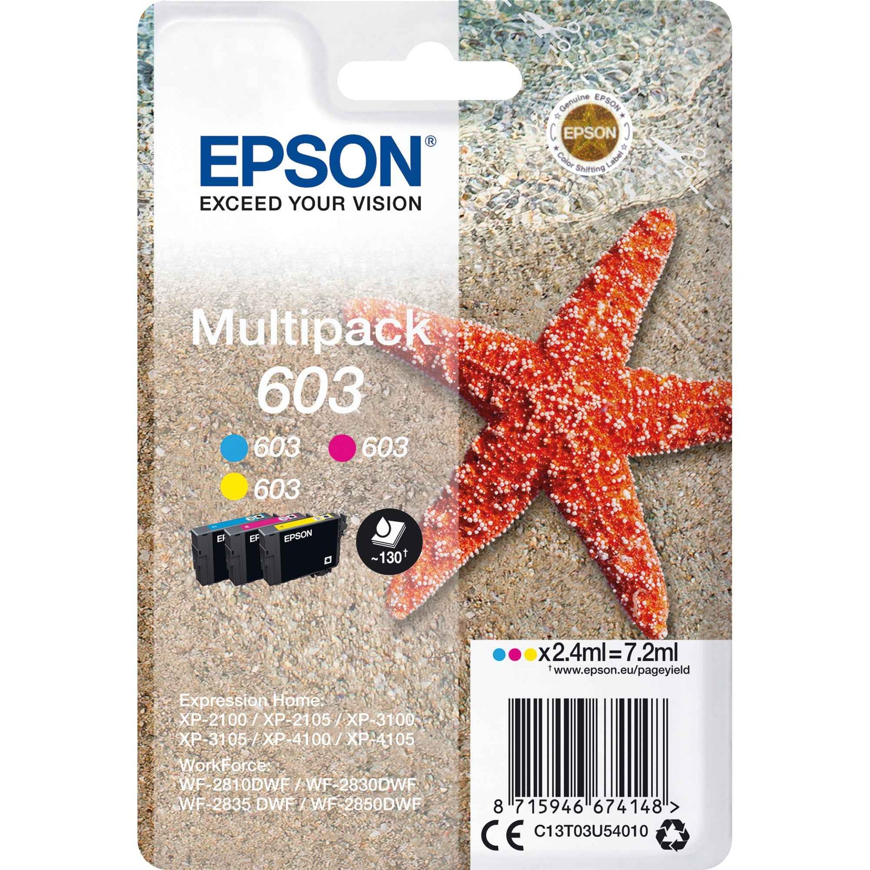 Epson Tintenpatrone 603 cyan, magenta, gelb 3 St./Pack.