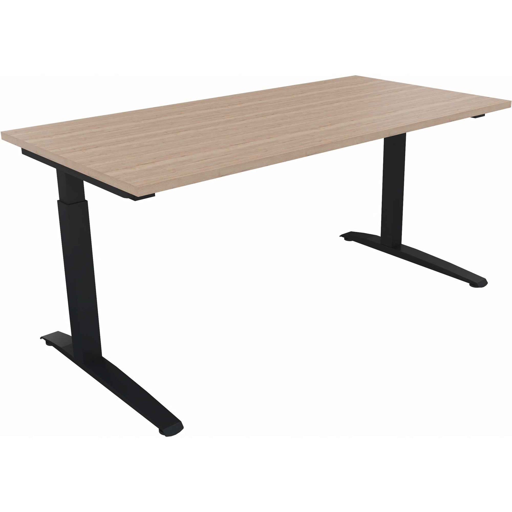 Schreibtisch all in one 1.600 x 650-850 x 800 mm (B x H x T) eiche natur