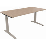 Schreibtisch all in one 1.600 x 650-850 x 800 mm (B x H x T) eiche natur