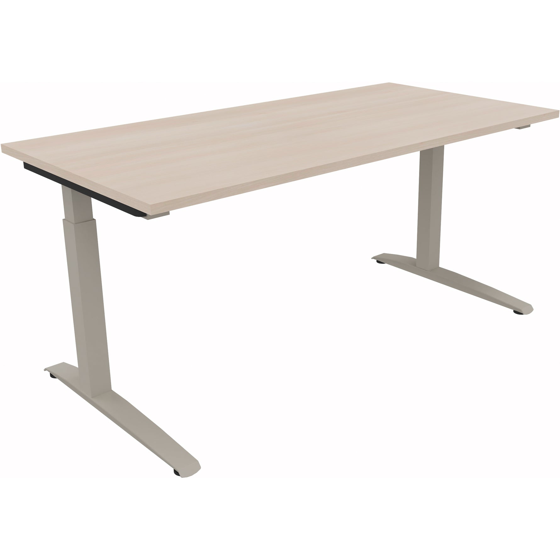 Neutralware Schreibtisch all in one 1.600 x 650-850 x 800 mm (B x H x T) akazie hell – Produktbild 2