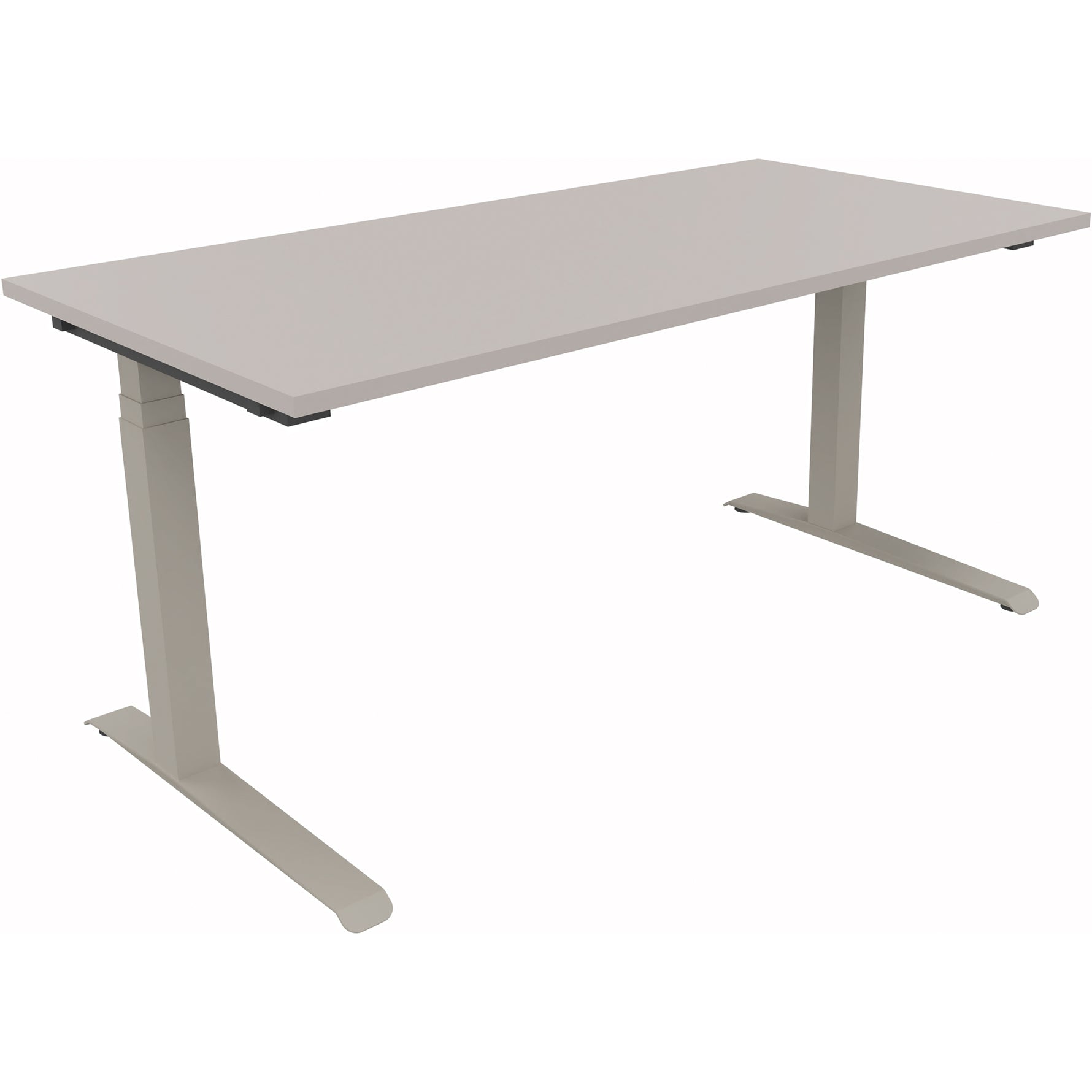 Neutralware Schreibtisch all in one 1.600 x 645-1.275 x 800 mm (B x H x T) silberaluminium – Produktbild 4
