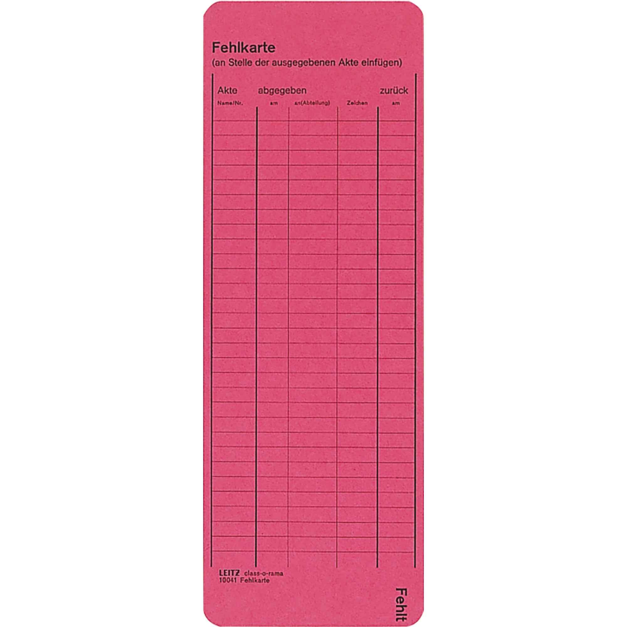 Leitz Einstellfehlkarte