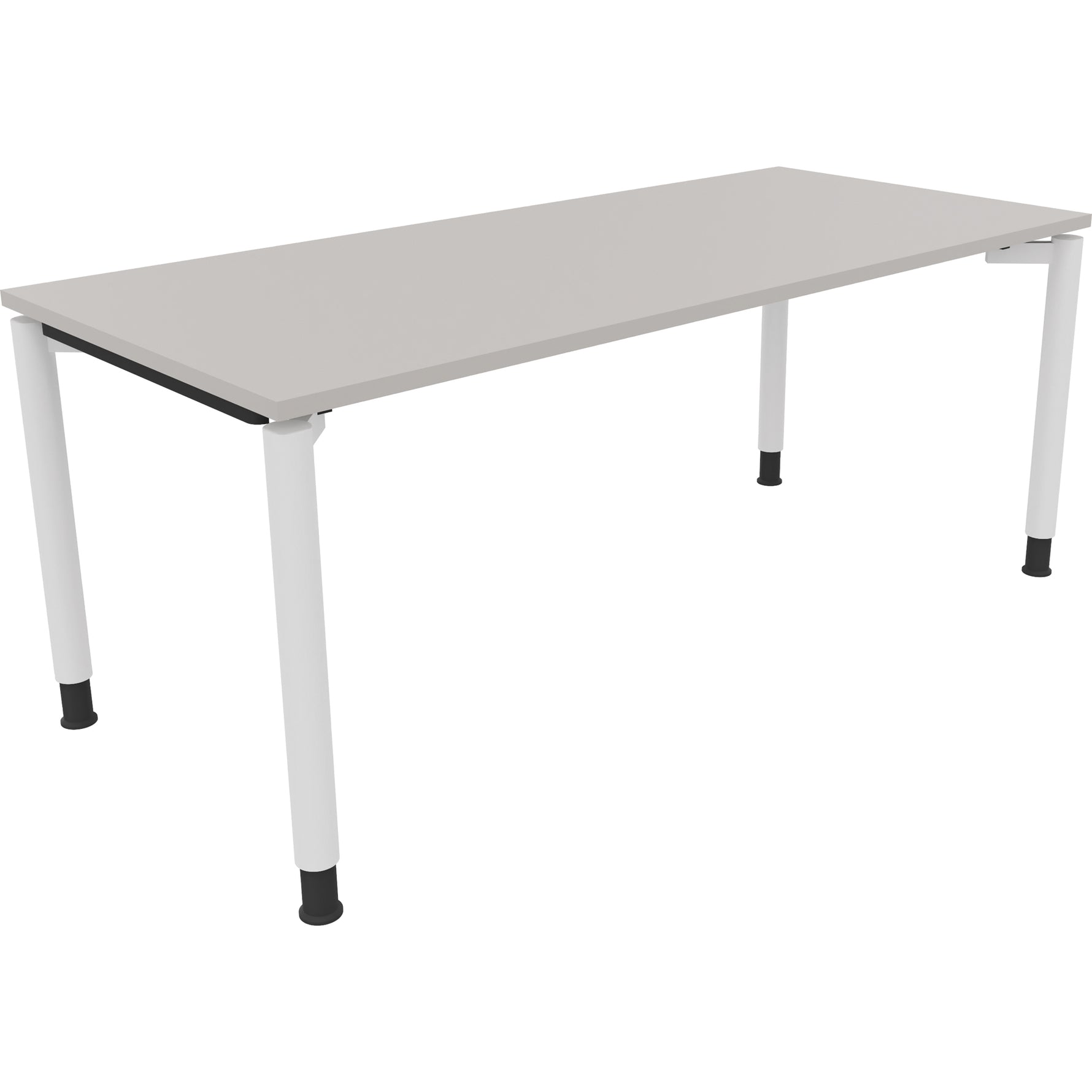 Neutralware Schreibtisch all in one 1.800 x 680-820 x 800 mm (B x H x T) Vierfuß Rundrohr lichtgrau – Produktbild 2