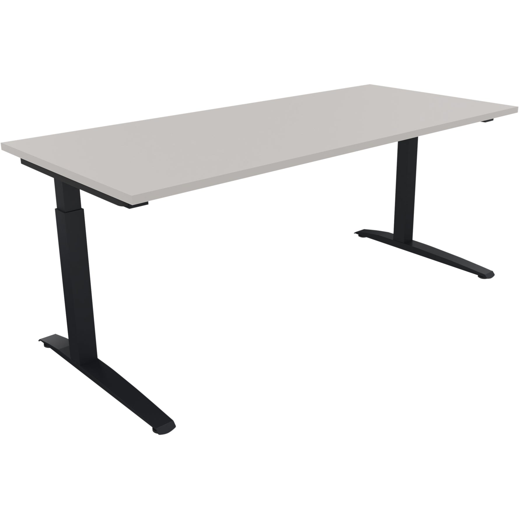 Neutralware Schreibtisch all in one 1.800 x 650-850 x 800 mm (B x H x T) Flachkufe Quadratrohr lichtgrau
