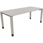 Neutralware Schreibtisch all in one 1.800 x 680-820 x 800 mm (B x H x T) Vierfuß Quadratrohr lichtgrau – Produktbild 2