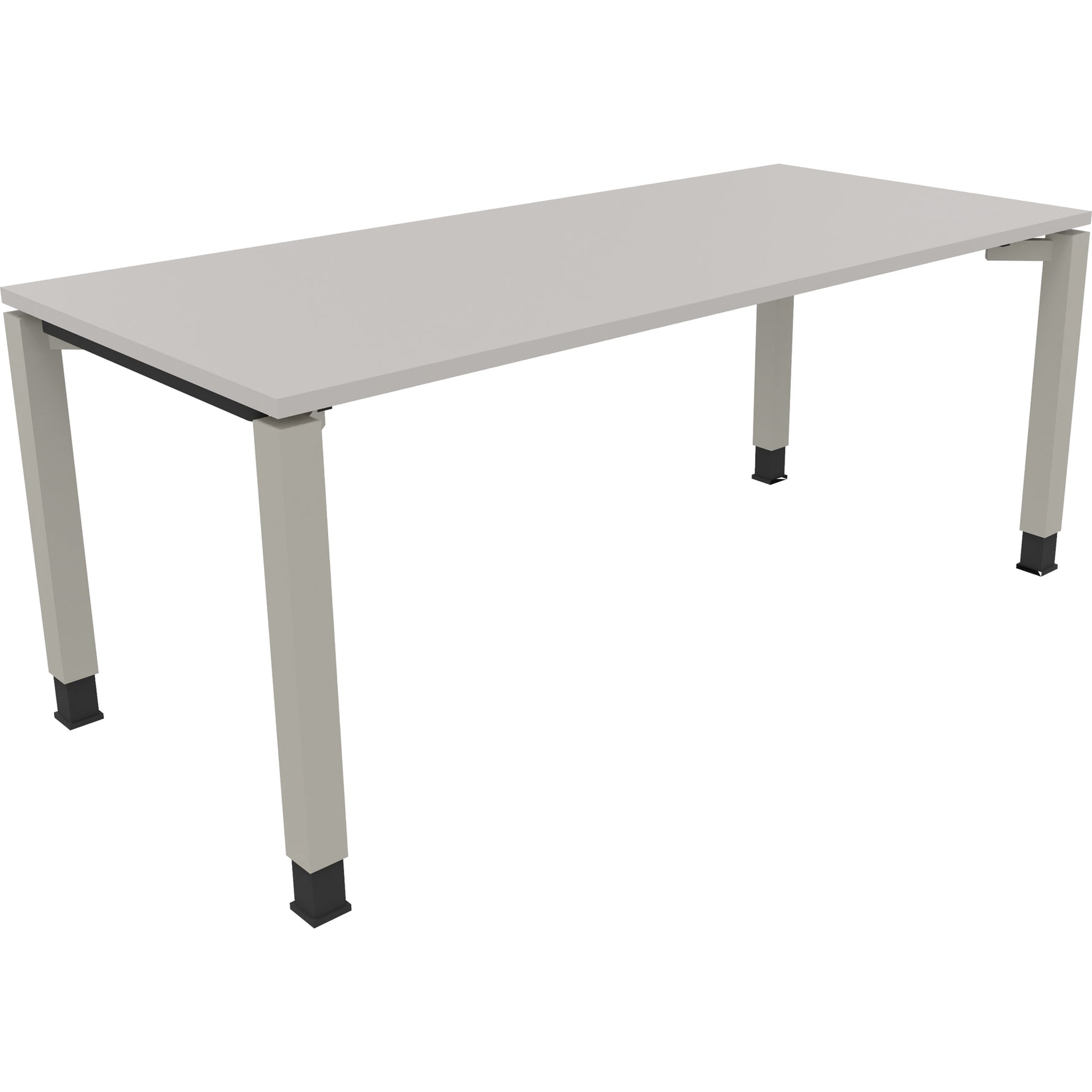 Neutralware Schreibtisch all in one 1.800 x 680-820 x 800 mm (B x H x T) Vierfuß Quadratrohr lichtgrau – Produktbild 2
