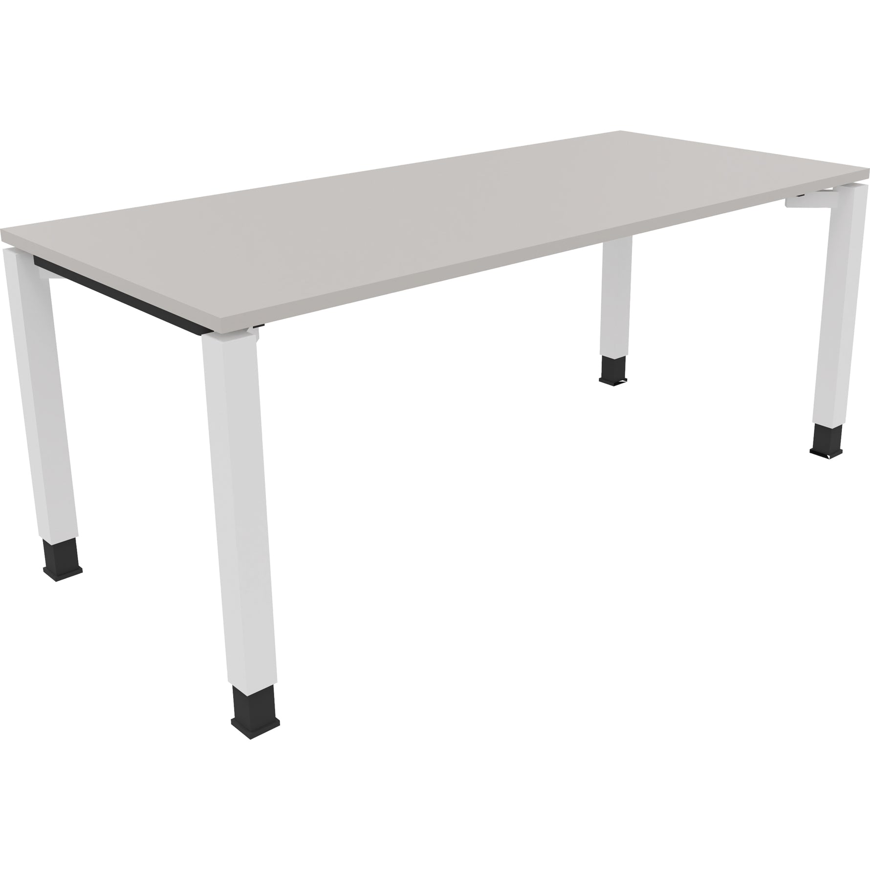 Neutralware Schreibtisch all in one 1.800 x 680-820 x 800 mm (B x H x T) Vierfuß Quadratrohr lichtgrau – Produktbild 3