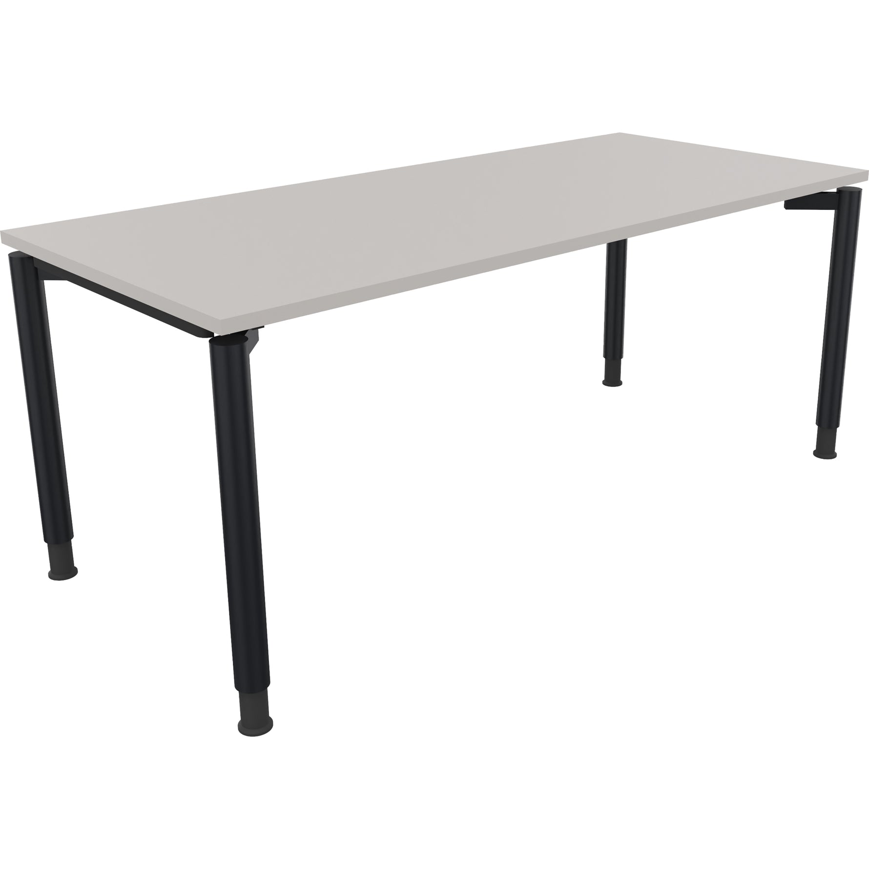Neutralware Schreibtisch all in one 1.800 x 680-820 x 800mm (B x H x T) Vierfuß Rundrohr lichtgrau