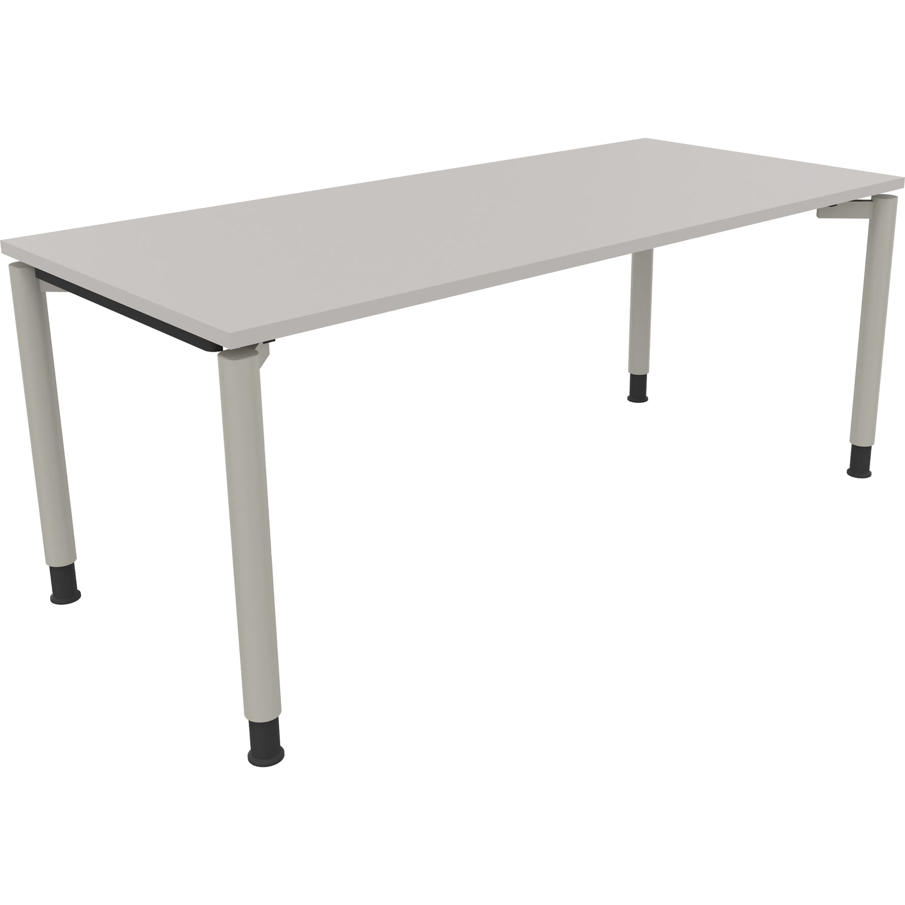 Neutralware Schreibtisch all in one 1.800 x 680-820 x 800 mm (B x H x T) Vierfuß Rundrohr lichtgrau