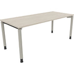 Neutralware Schreibtisch all in one 1.800 x 680-820 x 800 mm (B x H x T) Vierfuß Rundrohr akazie hell – Produktbild 2