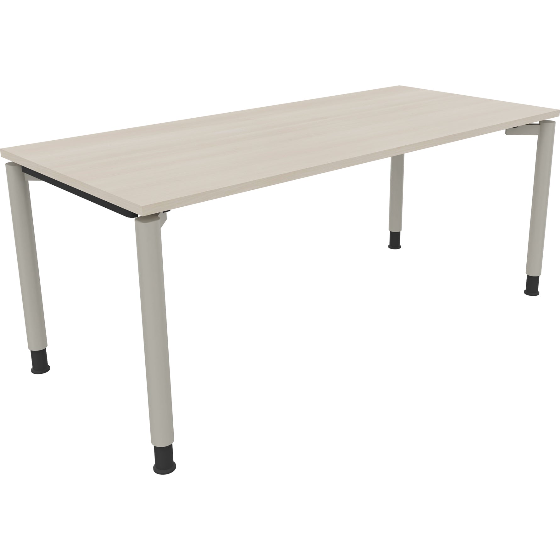 Neutralware Schreibtisch all in one 1.800 x 680-820 x 800 mm (B x H x T) Vierfuß Rundrohr akazie hell – Produktbild 2