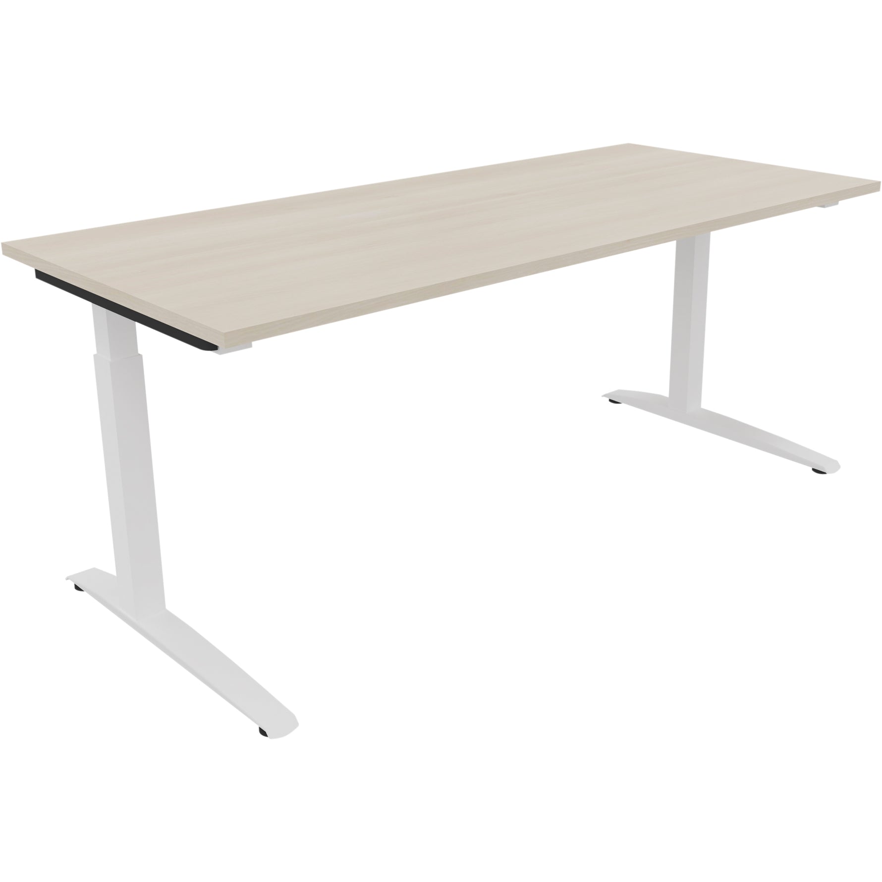 Neutralware Schreibtisch all in one 1.800 x 650-850 x 800 mm (B x H x T) Flachkufe Quadratrohr akazie hell – Produktbild