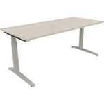 Neutralware Schreibtisch all in one 1.800 x 650-850 x 800 mm (B x H x T) Flachkufe Quadratrohr akazie hell – Produktbild