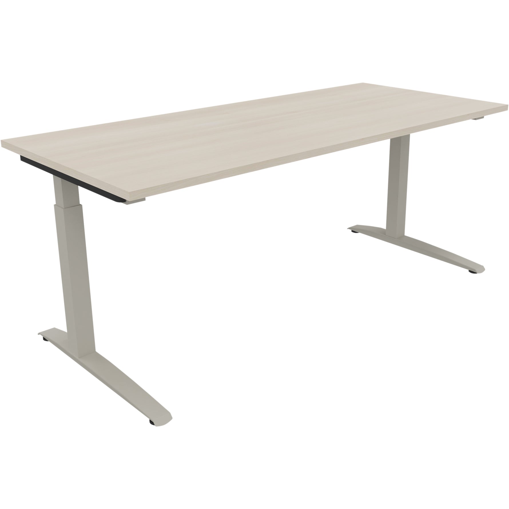 Neutralware Schreibtisch all in one 1.800 x 650-850 x 800 mm (B x H x T) Flachkufe Quadratrohr akazie hell – Produktbild