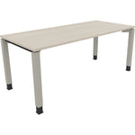 Neutralware Schreibtisch all in one 1.800 x 680-820 x 800 mm (B x H x T) Vierfuß Quadratrohr akazie hell – Produktbild 2