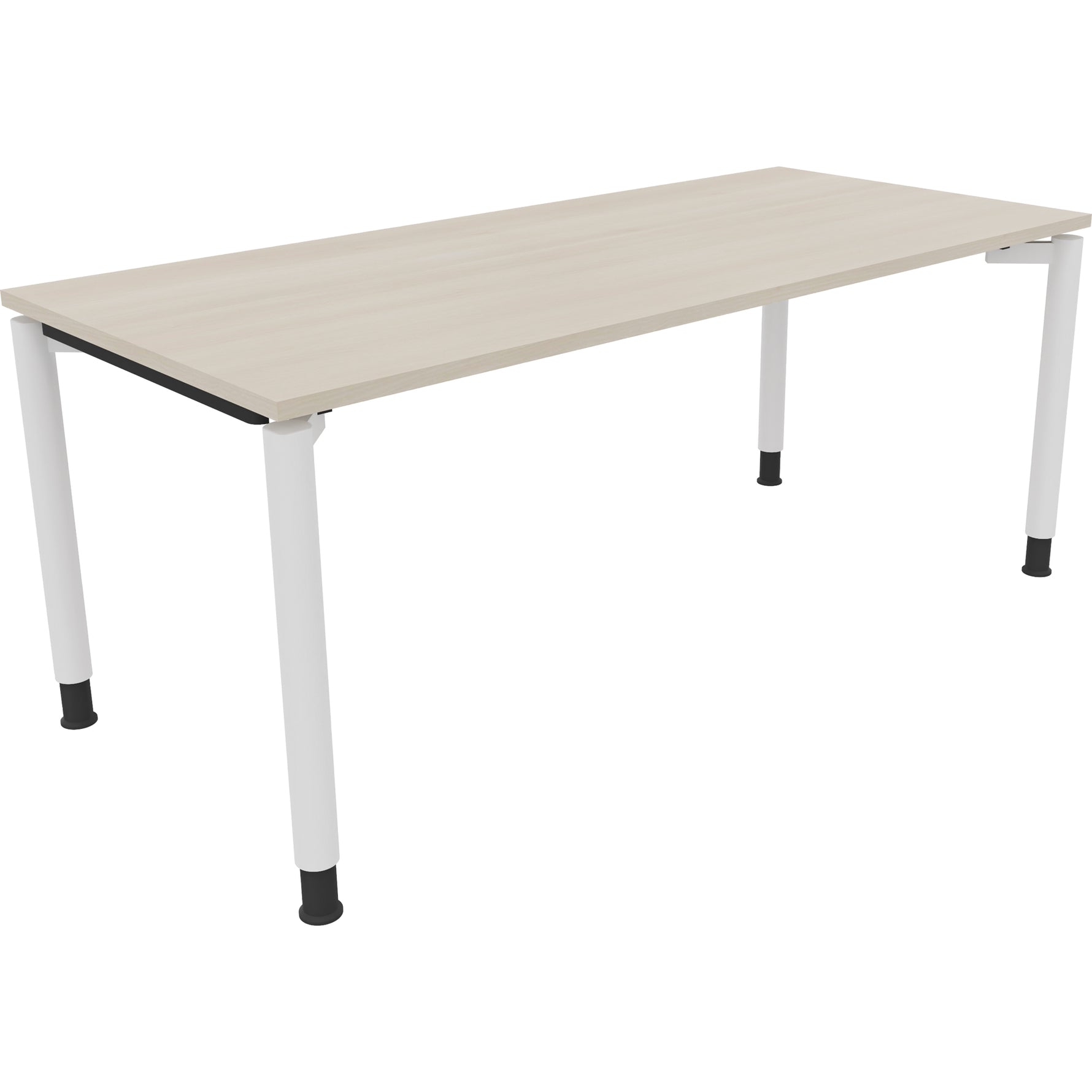 Neutralware Schreibtisch all in one 1.800 x 680-820 x 800 mm (B x H x T) Vierfuß Rundrohr akazie hell – Produktbild 3