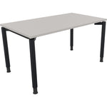 Neutralware Schreibtisch all in one 1.400 x 680-820 x 800 mm (B x H x T) Vierfuß Rundrohr lichtgrau