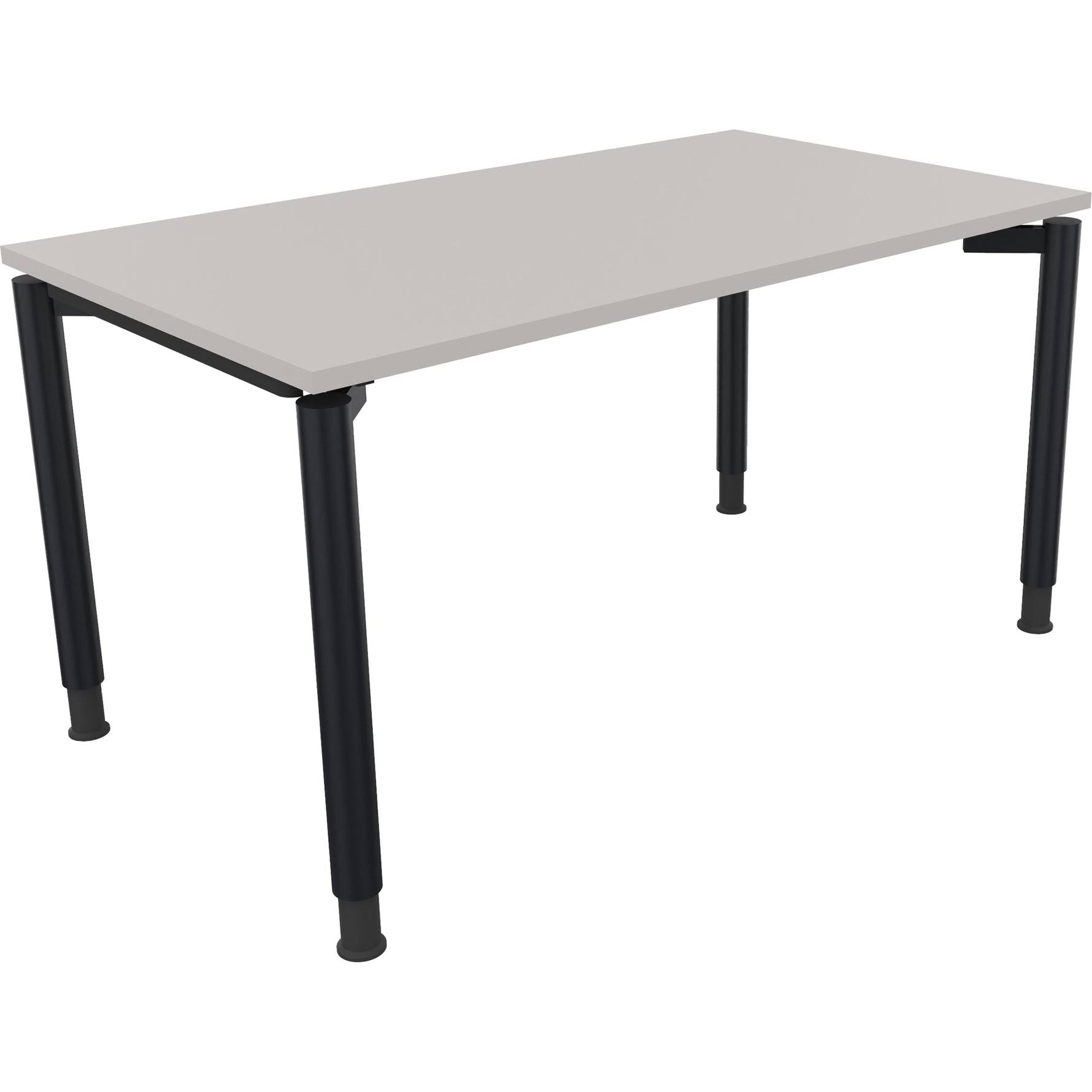 Neutralware Schreibtisch all in one 1.400 x 680-820 x 800 mm (B x H x T) Vierfuß Rundrohr lichtgrau
