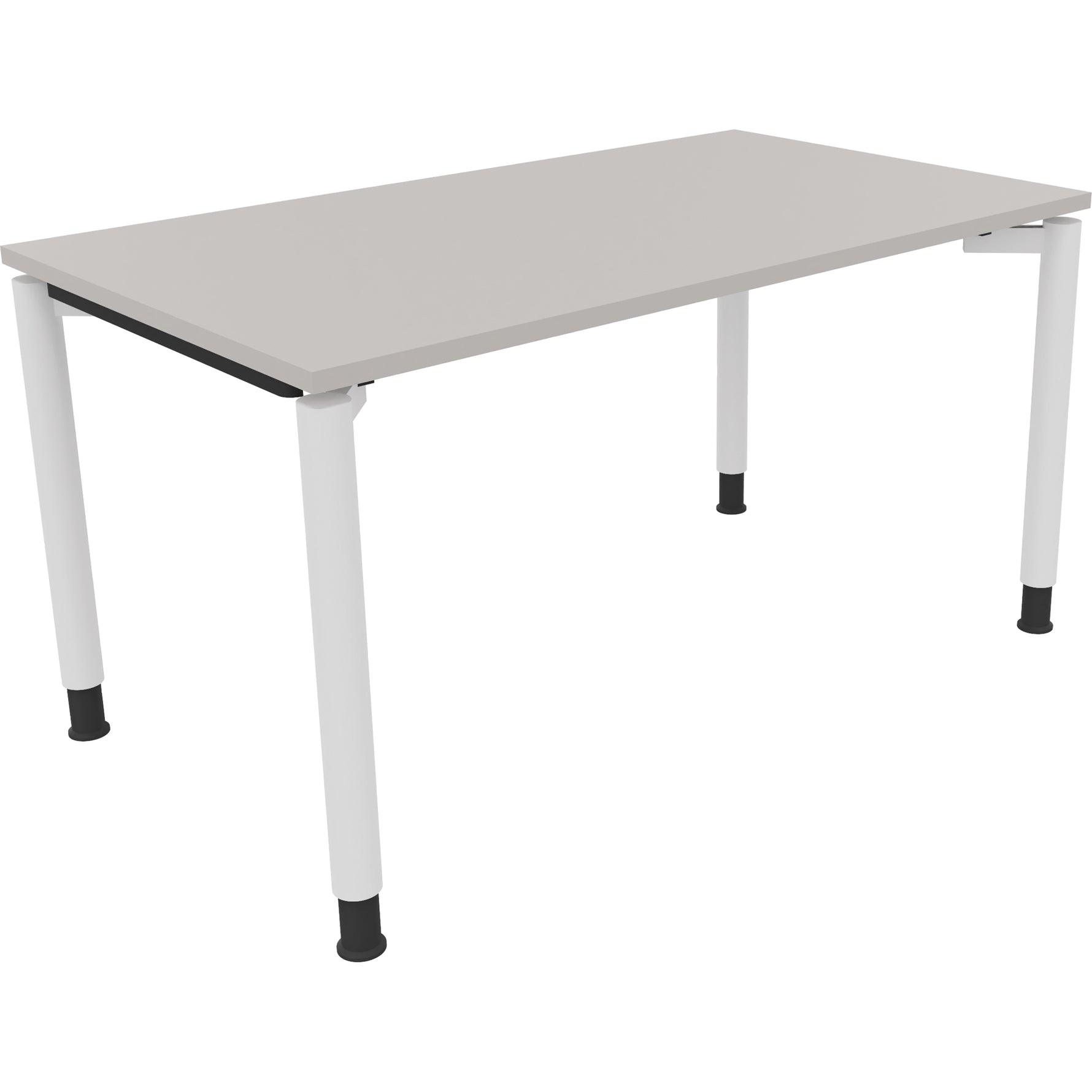 Neutralware Schreibtisch all in one 1.400 x 680-820 x 800 mm (B x H x T) Vierfuß Rundrohr lichtgrau – Produktbild 3