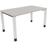 Neutralware Schreibtisch all in one 1.400 x 680-820 x 800 mm (B x H x T) Vierfuß Quadratrohr lichtgrau – Produktbild 3