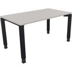 Neutralware Schreibtisch all in one 1.400 x 680-820 x 800 mm (B x H x T) Vierfuß Quadratrohr lichtgrau