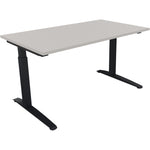 Neutralware Schreibtisch all in one 1.400 x 650-850 x 800 mm (B x H x T) Flachkufe Quadratrohr lichtgrau