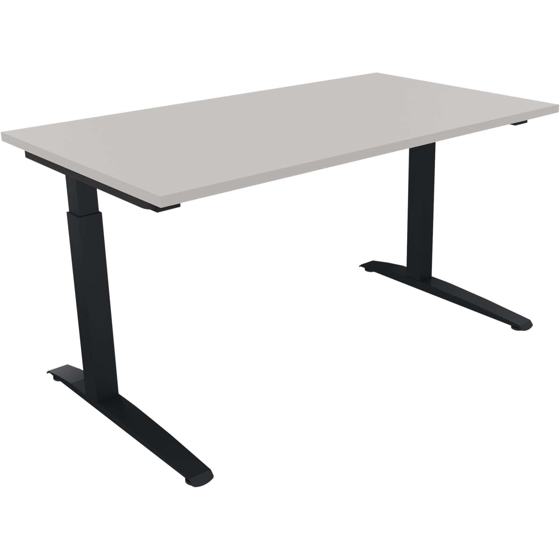 Neutralware Schreibtisch all in one 1.400 x 650-850 x 800 mm (B x H x T) Flachkufe Quadratrohr lichtgrau