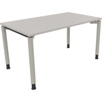 Neutralware Schreibtisch all in one 1.400 x 680-820 x 800 mm (B x H x T) Vierfuß Rundrohr lichtgrau – Produktbild 2