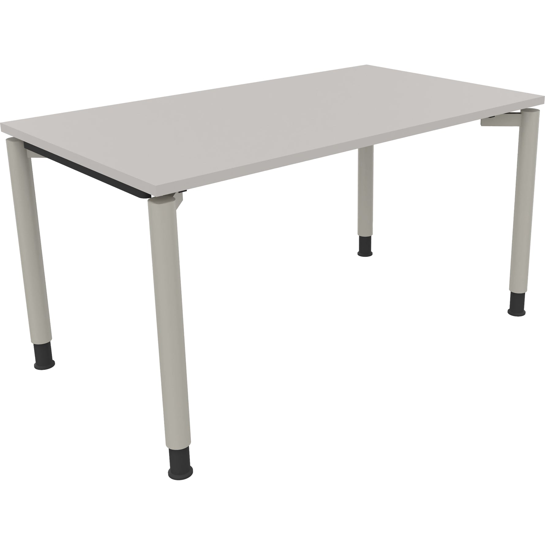 Neutralware Schreibtisch all in one 1.400 x 680-820 x 800 mm (B x H x T) Vierfuß Rundrohr lichtgrau – Produktbild 2