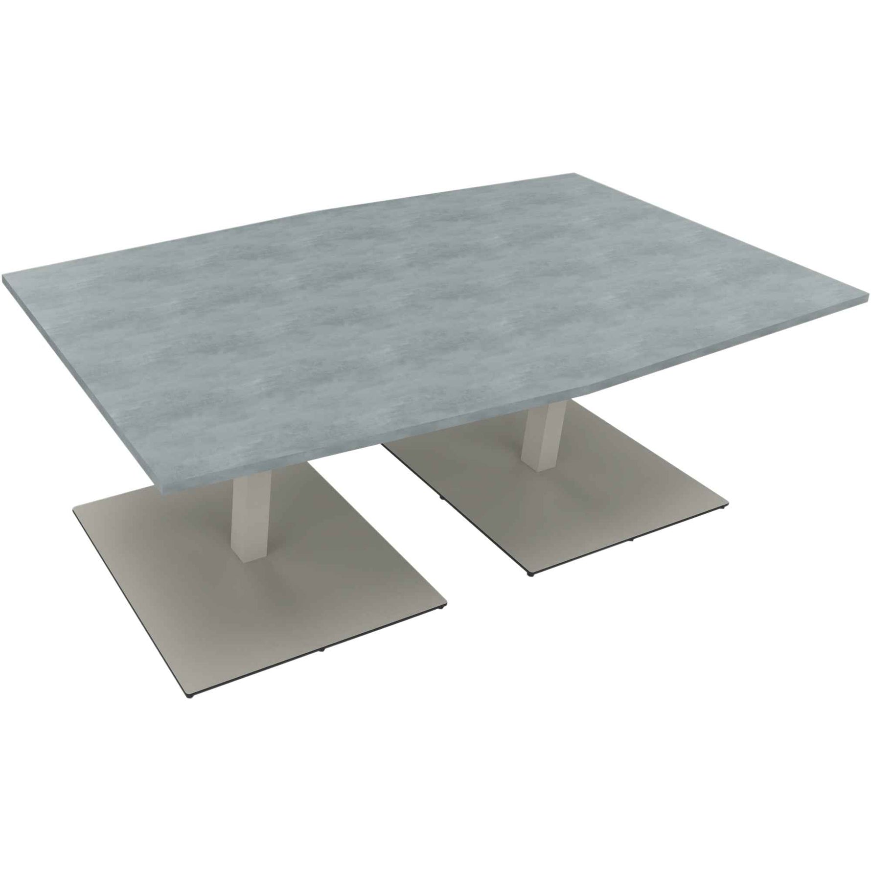 Konferenztisch communication 2.000 x 720 x 1.000/1.100 mm (B x H x T) silberaluminium