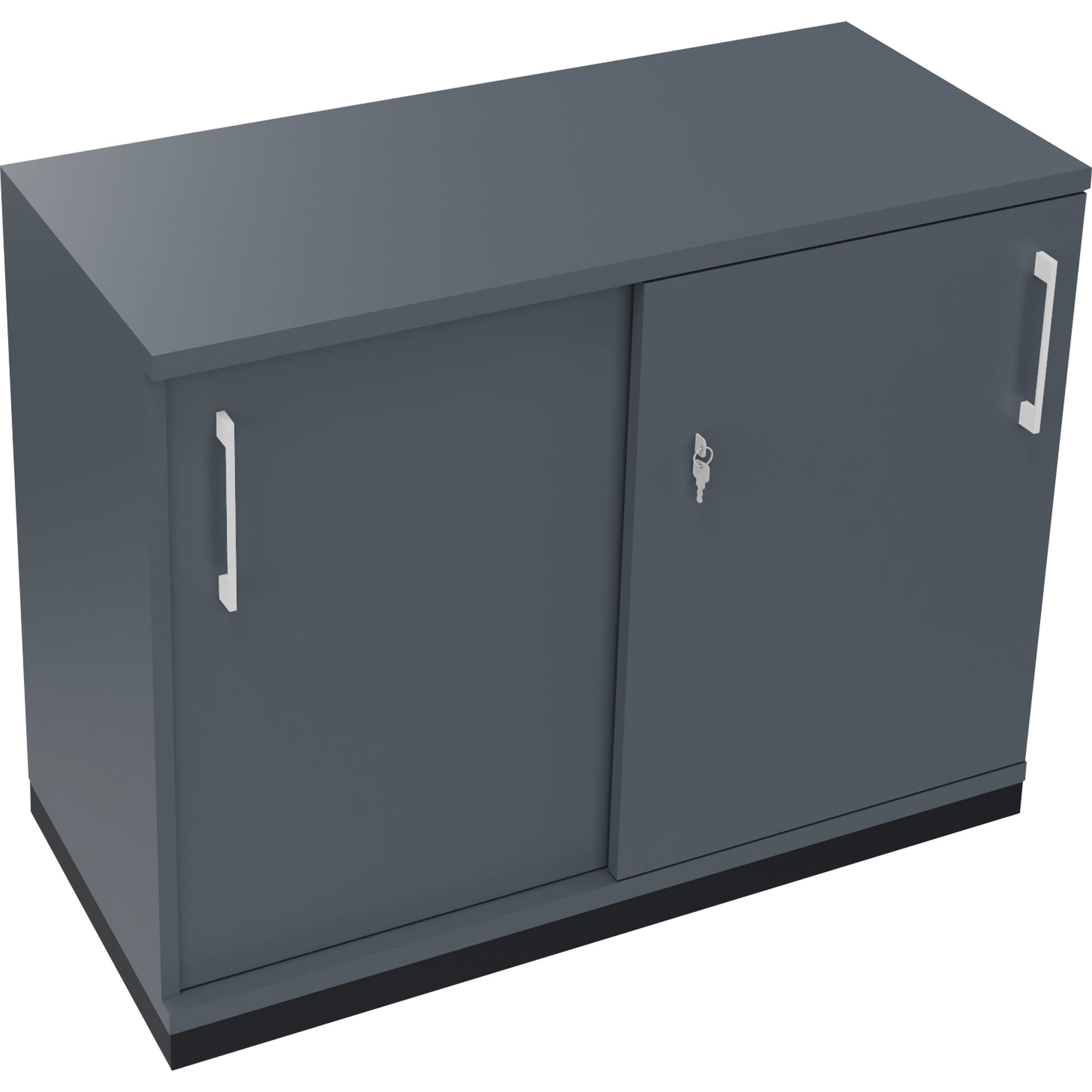 Neutralware Schiebetürenschrank endless 2 Ordnerhöhen anthrazit metallic – Produktbild 5