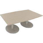 Konferenztisch communication 2.000 x 720 x 1.000/1.100 mm (B x H x T) silberaluminium