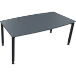 Neutralware Konferenztisch communication 1.800 x 680-820 x 800/900 mm (B x H x T) anthrazit metallic – Produktbild 5