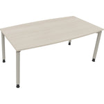 Neutralware Konferenztisch communication 1.800 x 680-820 x 800/900 mm (B x H x T) silberaluminium – Produktbild 3