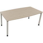 Konferenztisch communication 1.800 x 680-820 x 800/900 mm (B x H x T) silberaluminium