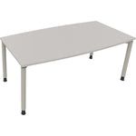 Neutralware Konferenztisch communication 1.800 x 680-820 x 800/900 mm (B x H x T) silberaluminium – Produktbild 4