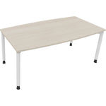 Neutralware Konferenztisch communication 1.800 x 680-820 x 800/900 mm (B x H x T) verkehrsweiß – Produktbild 3