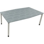 Neutralware Konferenztisch communication 2.000 x 680-820 x 1.000/1.100 mm (B x H x T) silberaluminium – Produktbild 6