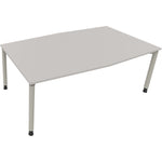 Neutralware Konferenztisch communication 2.000 x 680-820 x 1.000/1.100 mm (B x H x T) silberaluminium – Produktbild 4