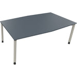 Neutralware Konferenztisch communication 2.000 x 680-820 x 1.000/1.100 mm (B x H x T) silberaluminium – Produktbild 5
