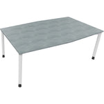 Neutralware Konferenztisch communication 2.000 x 680-820 x 1.000/1.100 mm (B x H x T) verkehrsweiß – Produktbild 5
